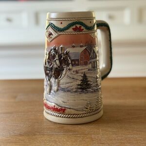🍺 Budweiser 2020 Holiday Stein with Horses and Snowy Scene